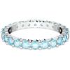 Swarovski Anello Matrix, Taglio Round, Blu, Placcato rodio