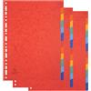 Exacompta - Rif. 1412SE - Set di 3 divisori in vera carta lucida morbida 225 g/m2 FSC® con 12 linguette neutre, formato A4, dimensioni 22,5 x 29,7 cm, colori assortiti