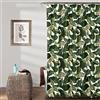 Lush Decor, Tenda da doccia verde con motivo tropicale paradiso tropicale, con stampa di foglie e isola della foresta pluviale, 183 x 183 cm