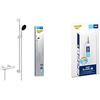 GROHE Precision Get & QuickGlue S - Set doccia termostatico (doccia tonda 11 cm 1 getto, flessibile 1,75 m, asta doccia 90 cm, risparmio idrico, viti e tasselli), cromo, 34857000