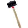 TOOLSHOP ITALIA Mazza in gomma nera testa piana con manico legno - ø mm 50,0