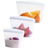Stasher Sacchetti riutilizzabili per alimenti in silicone di alta qualità, confezione da 3, trasparenti, multiuso, per il pranzo, contenitori da viaggio, senza BPA, senza perdite, lavabili in