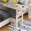 BAKAJI Scrivania Tavolo da Lavoro Porta Pc Computer Altezza Regolabile Tavolino Letto Divano con Piano e Ripiano Inferiore in Legno MDF Struttura Metallo Design Moderno 60 x 40 x 86 cm (Quercia)