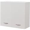 Shally Dogan Pensile da Cucina a Parete, Armadio Sospeso in Legno con Due Ante 1 Ripiano e 2 Scomparti, Armadietto da Muro Spazioso e Resistente, Dimensioni 80 x 32 x 72H cm (Bianco)
