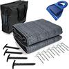 Mr Nomad stuoia campeggio 2,0 m x 2,5 m - tappeto da campeggio blu/grigio in polietilene, pavimento ideale per veranda con borsa per il trasporto, 4 picchetti a T e 12 chiodi in acciaio