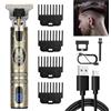 XkuiHF Tagliacapelli Uomo Professionale - Trimmer Barba e Capelli con Lama T Zero Gap, 4 Testine (1.5-4mm), Ricarica USB, Impermeabile per Contorni Precise
