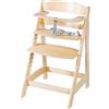 roba Seggiolone Evolutivo Sit Up Flex 2 in 1, Altezza Regolabile, dai 6 Mesi fino ai 70 kg, con Poggiapiedi, Robusto ed Ergonomico, Legno Naturale