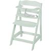 roba Seggiolone Evolutivo Sit Up Flex 2 in 1, Altezza Regolabile, dai 6 Mesi fino ai 70 kg, con Poggiapiedi, Robusto ed Ergonomico, Legno Laccato Verde Menta