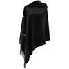 BOER Inverno caldo sciarpa - Donne Poncho Scialle Avvolgere Inverno Lungo Sciarpe Morbido Caldo Pulsante Maglia Scialle Coperta Cape Lana Spinning Nappa Cashmere Cardigan, Nero , M