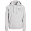 JACK & JONES Sweat Hood Jjverner-Felpa con Cappuccio, Melange Bianco, M Uomo