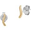 Skagen Orecchini da donna in acciaio inossidabile o semi-preziosi con chiusura a scatto sul retro, Oro di Mais