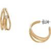 Skagen Orecchini da donna in acciaio inossidabile o semi-preziosi con chiusura a scatto sul retro, Oro Chiaro
