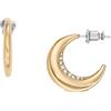 Skagen Orecchini da donna in acciaio inossidabile o semi-preziosi con chiusura a scatto sul retro, Oro Spazzolato