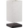 Bakaji Lampada da Tavolo Luce Lampadina E27 Max 25W Base Quadrata in Legno Paralume in Tessuto Lume Comodino Camera da Letto Abatjour Design Moderno Dimensioni: 32 x 14 cm