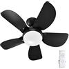 BAKAJI Ventilatore Lampadario da Soffitto 5 Pale in ABS con Lampada Plafoniera 60 LED 20W in PMMA 3 Velocità Inversione Rotazione Funzione Timer Luce Cambio Colore e Telecomando Diametro 76cm