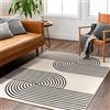 Livabliss Hialeah Tappeto Salotto Moderno Astratto Tappeto Soggiorno, Camera da Letto, Pranzo Moderni Tappeti Effetto Marmo, Morbido e Pelo Corto, Ampio 130x170 cm, Neutral Avorio e Nero