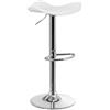 DRW Set 2 sgabelli Alto in pelle sintetica e metallo in bianco e cromato