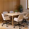FurnitureR Beige Visitor & Conference Chair, Design moderno con Upholstery, confortevole e versatile Seating for Office and Home, regolabile e mobile con cornice in metallo Sturdy