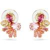Swarovski Sito ufficiale di Swarovski. Orecchini a clip, taglio misto, fiori, rosa, placcati in oro [Importato ufficiale], cristallo, finitura tono dorato, zircone, non è una pietra preziosa,, ?????, Cristallo,