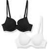 Amazon Essentials Reggiseno in Cotone Coppa Piena Donna, Pacco da 2, Grigio Puntinato/Perla, 4C