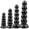 HGDTYRI Grandi palline anali in silicone, plug anale con ventosa, dildo anale con 5 palline, massaggiatore for la prostata, dilatatore anale, giocattoli sessuali for uomini e donne(Schwarz-L)