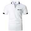 VHUQGVU Polo Uomo Manica Corta Slim-Fit Polo Golf da Uomo con Colletto Poloshirt Casual a Manica Corta T Shirts,Bianco 1,XL