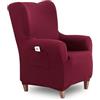 textil-home Textilhome Copripoltrona Con Orecchie TEIDE 1 Posto - Fodera Elasticizzata, Copridivano Poltrona Protettiva Antigraffio Anti-Animali - Colore Rosso (70-100 cm)