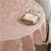 Romanstile Tovaglia rotonda, 120 cm, elegante, femminile, in jacquard a fiori, impermeabile e antimacchia, per compleanni fiabeschi per bambine, baby shower, primavera, Pasqua, festa della mamma, rosa