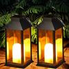 Yowin Lanterne da Esterno 2 Pezzi Lanterna Solare da Giardino con Candele Tremolante, Lampada Solari da Appendere Impermeabile Lampade da Tavolo per Arredo Giardino Terrazzo Balconi Decorazioni