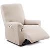 textil-home Textilhome Copripoltrona Relax Reclinabile TEIDE 1 Posto - Fodera Elasticizzata, Copridivano Poltrona Protettiva Antigraffio Anti-Animali - Colore Beige (70-100 cm)