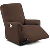 textil-home Textilhome Copripoltrona Relax Reclinabile TEIDE 1 Posto - Fodera Elasticizzata, Copridivano Poltrona Protettiva Antigraffio Anti-Animali - Colore Marrone (70-100 cm)