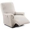 textil-home Textilhome Copripoltrona Relax Reclinabile TEIDE 1 Posto - Fodera Elasticizzata, Copridivano Poltrona Protettiva Antigraffio Anti-Animali - Colore Avorio (70-100 cm)