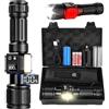 Azyvum Torcia LED Potente Professionale, Ricaricabile Super Luminoso Zoomabile Torcia Alta Potenza con 9 Modalità di Illuminazione,IP67 Impermeabile Flashlight per Campeggio Emergenza Trekking