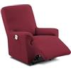 textil-home Textilhome Copripoltrona Relax Reclinabile TEIDE 1 Posto - Fodera Elasticizzata, Copridivano Poltrona Protettiva Antigraffio Anti-Animali - Colore Rosso (70-100 cm)