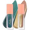 Oulac - Set di ombretti liquidi con glitter metallizzati per schiarire gli occhi, eyeliner liquido brillante, finitura glitterata, trucco per occhi, vegano e non testato sugli animali, 2 pezzi