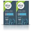 Veet Men Kit Depilazione Intima per Pelle Sensibile, Crema Depilatoria da 100 ml e Balsamo Post Depilazione da 50 ml parti intime, 2 Confezioni