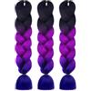 AUYAO Allungato Intrecciare, 3pcs Dreadlock Parrucca, Ombre Jumbo Trecce Jumbo Estensioni dei Capelli Resistenti ai Calore, Parrucca Rasta per Crochet Twist Intrecciare i Capelli Africane Extension