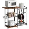 HOOBRO Scaffale da Cucina, Supporto per Forno Microonde, Organizzatore Porta Macchina da Caffè, Ideale per Spazi Piccoli, Cucina, Sala da Pranzo, Marrone Vintage e Nero EBF15HB01