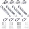 OIZEN Kit di Montaggio per Tenda da Sole, Accessori di Fissaggio in Acciaio Inossidabile 304, Antiruggine, per Tende Quadrate e Triangolari (Set da 12 Pezzi + 16 Viti)