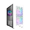 Noua Nuwo Blitz R25 Bianco Case Micro-ATX per PC Desktop Office Gaming Mini Tower 0.50MM SPCC con 3 Ventole Illuminazione Arcobaleno Fissa Pannello Laterale in Vetro Temperato (AxPxL: 388x350x203 mm)