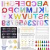 Tailcas 314 Pezzi Stampo in Resina con Lettere, Stampi in Resina Epossidica con 48 Paillettes di Colore, Kit di Stampo in Silicone con Alfabeto e Numeri, per Portachiavi, Fai da Te