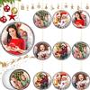 Jetec 10 Palline di Natale Trasparenti Ornamentali Natalizi di Palle Riempibili Sfera in Plastica da Appendere all'Albero di Natale con Linea Dorata Decorazioni per Foto Immagini Artigianato