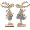 com-four® 2x Espositori decorativi per Natale, renne in legno da posare