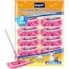 KEEPOW 8 Panni Riutilizzabili per Swiffer Lavapavimenti, Ottimo Effetto Pulente, Cuffietta in Microfibra per Swiffer Panni Catturapolvere, Panni Pavimenti Asciutti/Bagnati per Swiffer Mocio