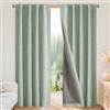 Joydeco 100% Tende Oscuranti per Interni 2 Pezzi L 135 x A 240 CM, Lino Tende Termiche con Passanti Nascosti per Soggiorno Moderne Cameretta Bambini Camera da Letto Blackout Curtains, Verde Salvia