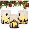 BETESSIN 12pz Portacandele da Tavolo Presepio Natale in Plastica Paralumi Lanterne Candele Tea Lights Cover Candele Plastica Decorazione per Presepio Festa di Natale