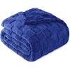 Exclusivo Mezcla Coperta Plaid Pile di Flanella per Divano, 220x240 CM Coperta Letto Matrimoniale con Motivo a Scacchi, Morbida e Calda, Blu cobalto