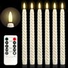 AONAT Candele LED Senza Fiamma 6 Pezzi,Candele Spiralate a Batteria 25,5 cm Avorio con Telecomando e Timer,Decorative per Natale Matrimonio Tavolo Finestra Interni