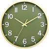 Moiubik - Orologio da parete silenzioso da 20 cm, senza ticchettio, moderno, a batteria, per casa, soggiorno, camera da letto, cucina, ufficio, decorazione murale (Oro verde, 20 cm)