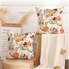 AwzyGous Fodera Cuscino 45x45 cm, Federa Autunnale, Arancione Verde Foglie di Zucca Federa Decorativa per Cuscino Divano per Camera da Letto, Soggiorno, Esterno, Set di 2